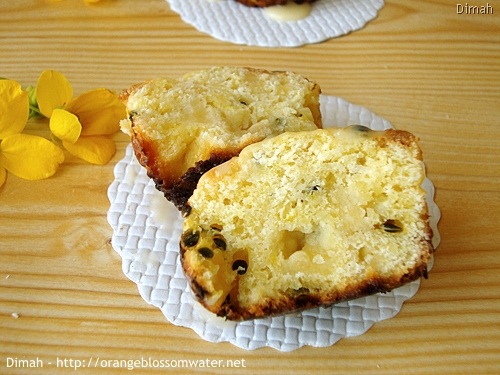 Dimah - http://www.orangeblossomwater.net - Passion Fruit and White Chocolate Muffins 90